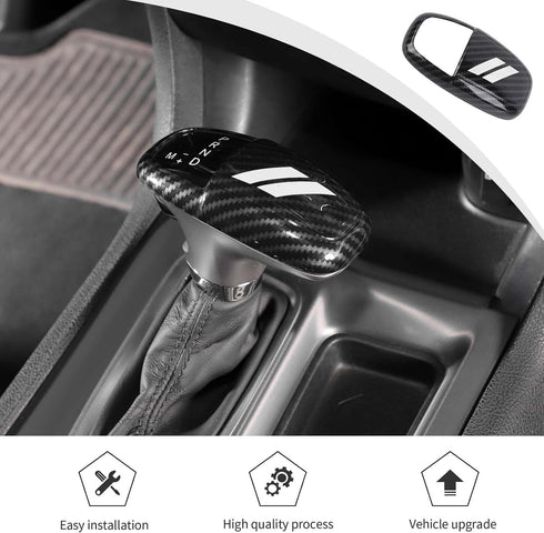 JWWY Gear Shift Shifter Knobs Cover Trim for 2015-2024+ Dodge Challenger Charger 2018-2023 Durango Interior Accessories White Carbon Fiber......