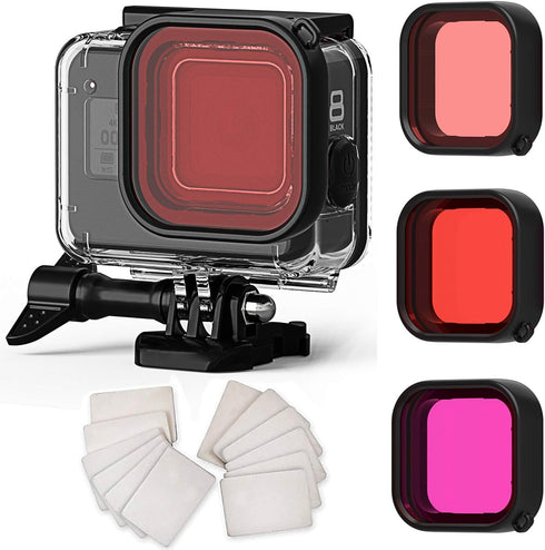 FitStill Waterproof Housing Case for Go Pro Hero 8 Black, Protective 60m Underwater Dive Case Shell with 3 Pack Filters...