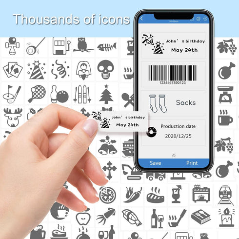 Label Maker Mini Bluetooth Thermal Label Printer Rechargeable Portable Pocket Inkless Printer, Mini Sticker Maker with 3 Tapes for School Office K...