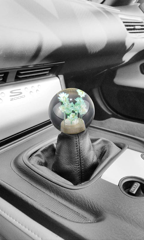 EZAUTOWRAP Flower Green Auto Car Shift Knob Round Ball Weighted Manual Gear Stick Shifter Adapter JDM Universal...