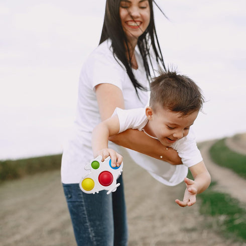 Baby Simple Sensory Toys, Simple Fidget Toys Silicone Flipping Crab & Airplane Board, Best Fidget Toy for Early Educational Toddler Baby Gifts, St...