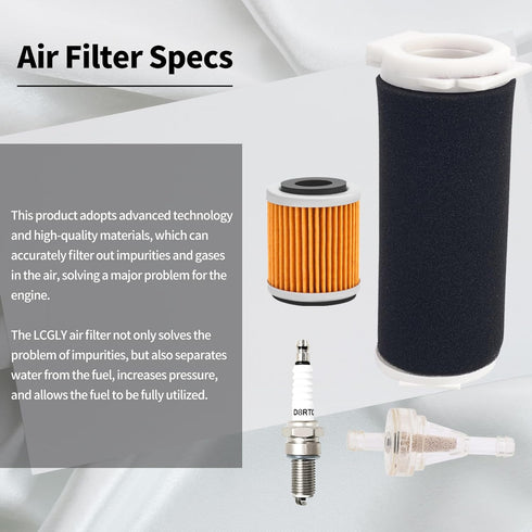 Air Filter Kit Guide & END CAP & Oil Filter & Fuel Filter & Spark plug Kit Compatible with Yamaha Grizzly 600 YFM600 4x4 1998-2001,1UY-14458-01-00...