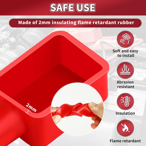 Battery Terminal Cover 8 Pcs, Battery Terminal Protector Isolate Soft Rubber, Positive Battery Terminal Cover Top Post, Battery Post Cover for Car...