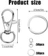 100PCS Swivel Snap Hooks with Key Rings, 50Pcs Key Chain Clip Hooks and 50Pcs Key Rings, Lanyard Lobster Claw Clasps for Keychains Jewelry Art Cra...