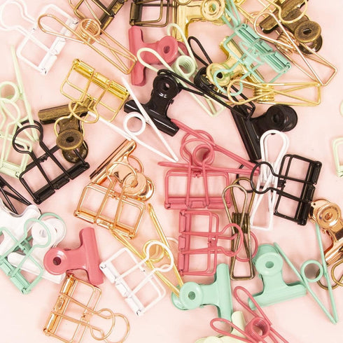 Craftelier - Set of 6 Metal Clamps with 3 Different Sizes and 3 Different Designs | Holds for Scrapbooking and Craft Materials | Dimensions Approx...