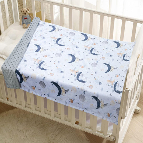 Baby Blankets for Unisex Boys Girls, Super Soft Nursery Minky Blankets, 30 x 40 inch Outer Space Printed Bed Throws Newborn (Planet Fox)...