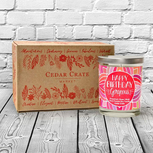 Happy Birthday Gorgeous - Luxury Scented Soy Birthday Candle Gifts for Women, Happy Birthday Candles, Made in The USA, Decorative Scented Soy Cand...