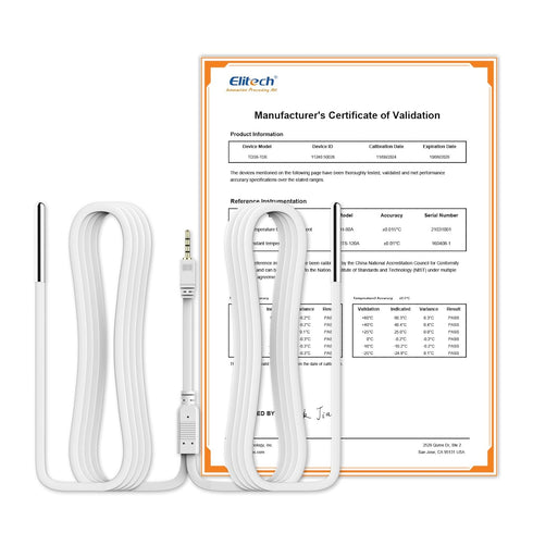 Elitech External Dual Temperature Probe, Temperature Sensor Matches with RCW-360Pro Device only, Monitor -40~176?(-40~80?), Audio Plug Connector, ...