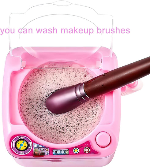 Mini Washing Machine Toy for Kids, Pretend Play Toys with Spin Dryer Bucket – Battery Powered(Battery Not Included), Ideal for Makeup Brush Cleani...
