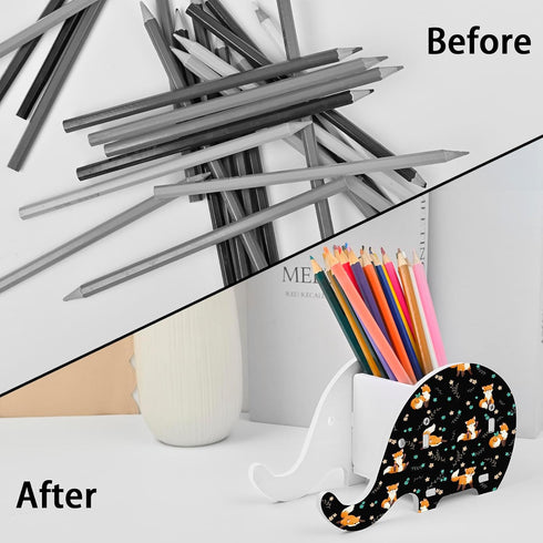 Animal Elephant Pen Pencil Holder Cute Phone Stand Office Accessories Desk Organizer Multifunctional Stationery Box Makeup Storage Presents Decora...
