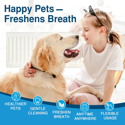 Dog Teeth Cleaning Wipes, Dog Dental Wipes for Dog Tooth Pet Dental Finger Wipes for Dogs & Cats - Reduces Plaque & Freshens Breath (50 count)...