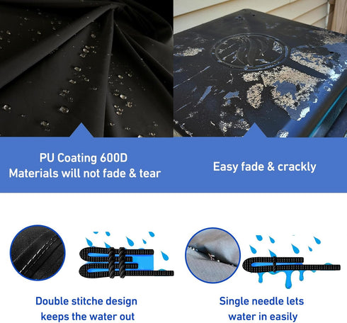 22 inch Griddle Cover for Blackstone - 600D without Hood Grill Cover with Handles Waterproof UV-proof Windproof Drastring for BBQ Outdoors,Black...