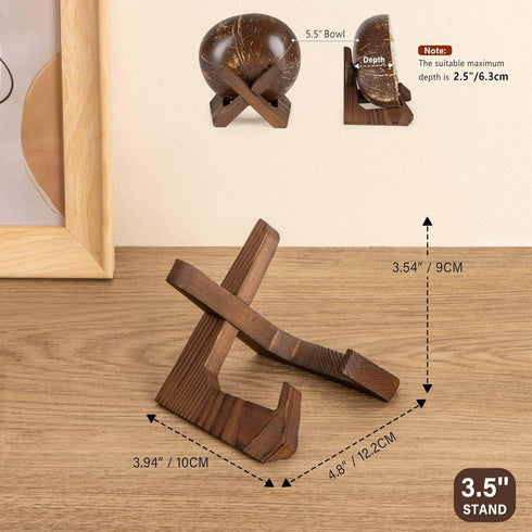 Plate Stand, 3.5 Inch Bowl Stands for Display, Wooden Easel Frame Holder, Display Stand for Large Deep Bowls Platters and Dishes, 3.5" H x 4.8" W ...