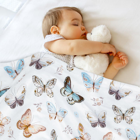 BORITAR Baby Blanket Super Soft Double Layer Minky with Dotted Backing for Girls, Receiving Blanket with Multicolor Butterfly Printed Blanket 30 x...