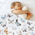 BORITAR Baby Blanket Super Soft Double Layer Minky with Dotted Backing for Girls, Receiving Blanket with Multicolor Butterfly Printed Blanket 30 x...