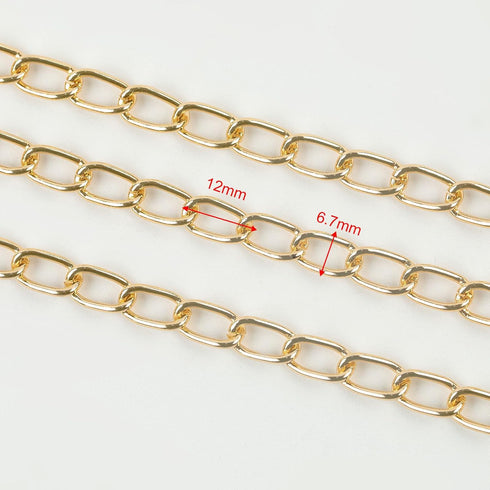 YOUBEIYEE 32.8 Feet Gold Plated Aluminum Jewelry Chains Bulk Twist Curb Link Chain Necklace Handmade DIY Jewelry Chain for Jewelry Making...