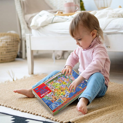 USA Map Puzzle for Kids - 200 Piece United States Puzzle - 50 States with Capitals for Kids Ages 4 and Up, America Jigsaw Puzzle Children’s Geogra...