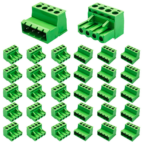 15pairs 4 Pin 5.08mm Pitch PCB Mount Screw?15Pcs 4 Pin PCB Mount Screw Terminal Block Connector with 15Pcs 4 Pin Plug...