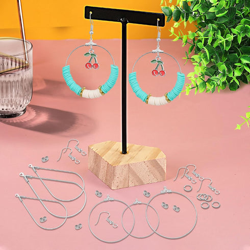 236PCS Earring Making Kit with 36PCS Beading Hoop Earring Finding Component Accessories 50PCS Earring Hooks 100PCS Jump Rings Loop and 50PCS Earri...