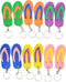 Colorful Flip Flop Keychains (48 Pack) 2.5" Luau Sandal Key Chains. Rubber. Great for Party Favor, Backpack Purse, Luggage, Prizes, Giveaways. (Pa...