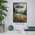 Generic UFO Surreal Art Print, Alien Abduction Poster, Trippy Spaceship Posters Painting, Wildflower Meadow Field Wall Art, Vintage Landscape Funn...