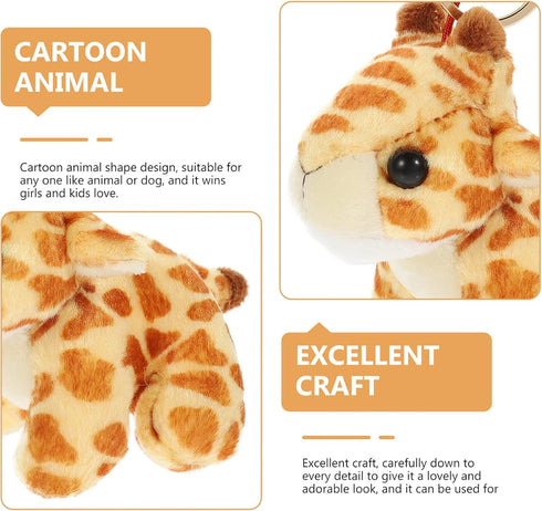 Toyvian Giraffe Keychains Plush Animals Keyring Stuffed Pet Animals Keychain Charm Handbag Pendant for Bag Purse Wallet...