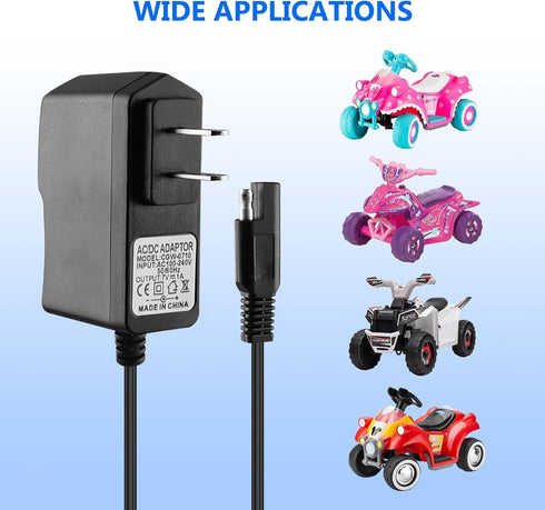 SAE Connector Charger for Kids Ride On Car Battery, BXIZXD 6 Volt Battery Charger for Disney Quad Pacific Cycle Marvel The Avenger Good Dinosaur P...