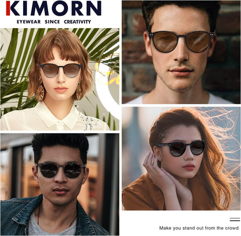 kimorn Sunglasses Womens and Men Polarized Retro Trendy Sun Glasses Vintage Round Frame K1515...