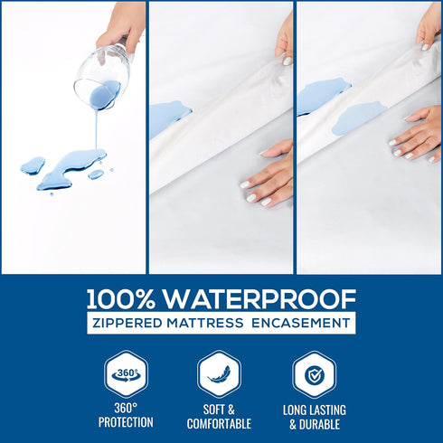 Utopia Bedding Zippered Mattress Encasement Twin XL, 100% Waterproof Bed Bug and Dust Mite Proof Mattress Protector, Absorbent Six-Sided Mattress ...