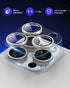 for iPhone 15 Pro/iPhone 15 Pro Max Glitter Camera Lens Protector, Clear Acrylic Plus Aluminium Alloy Ring 9H Tempered Glass Screen Camera Cover f...