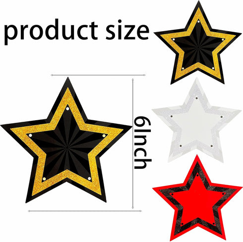 99PCS Movie Star Cardboard Red Carpet Awards Night Cutouts Movie Party Star Cutouts Classroom Bulletin Board Decorations Paper Star Cutouts Movie ...