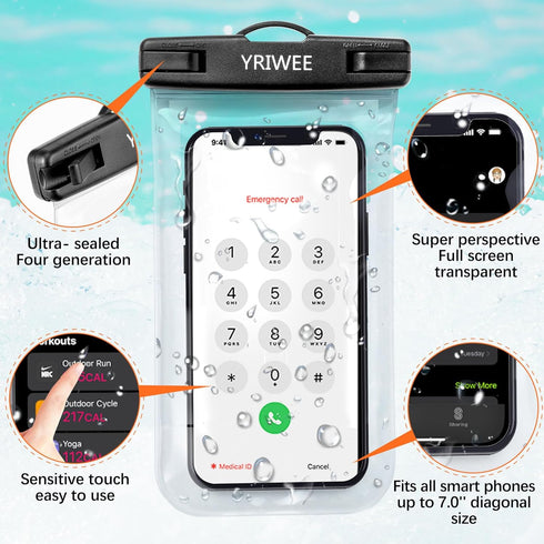 Waterproof Phone Pouch, Universal IPX8 Cellphone Dry Bag Case, Large Phone Protector for iPhone Samsung Galaxy, Essentials for Outdoor Sports Beac...