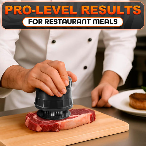Meat Tenderizer Tool - Convenient Chicken Tenderizer Tool with 56 Sharp Stainless Steel Needle Blades, Safety Lock & Cleaning Brush, Dishwasher Sa...