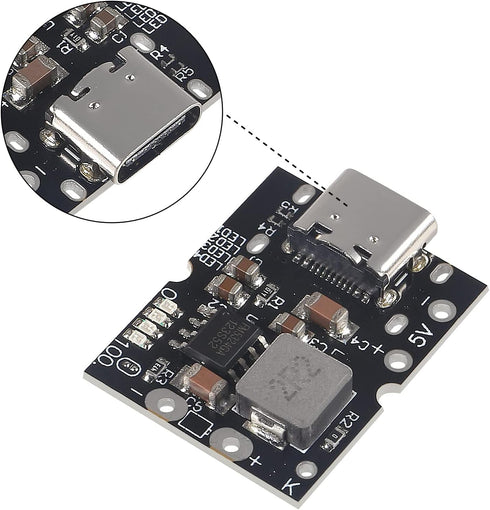 5pcs Type-C USB 5V 2A Boost Converter Step-Up Power Module Lithium Battery Charging Protection Board Display USB for DIY (Not Welded)...