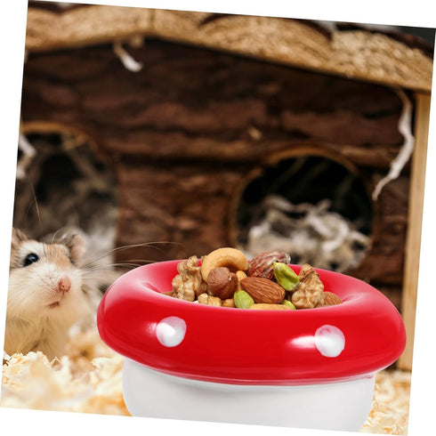 Hamster Ceramic Bowl Mushroom Food Hamster Feeder Chinchilla Bowl Hamster Water Guinea Pig Bowl Water Dish Rat Feeding Bowl Rat Bowl Hamster Bowl ...