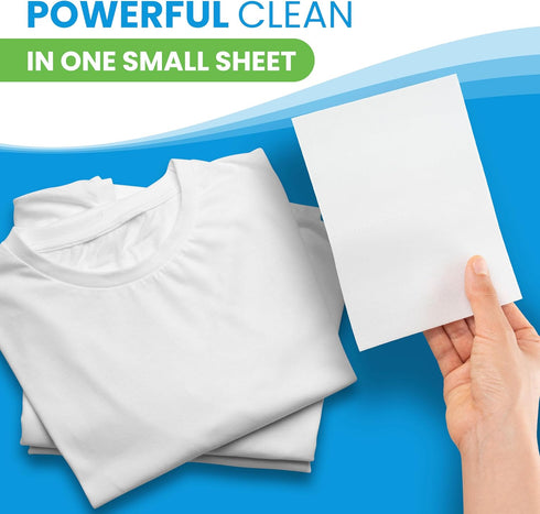 Laundry Detergent Sheets (100 Loads, 50 Sheet) Fragrance Free Unscented, Eco Earth Friendly Clean Breeze, Non Toxic People Safe, Washing Travel Su...