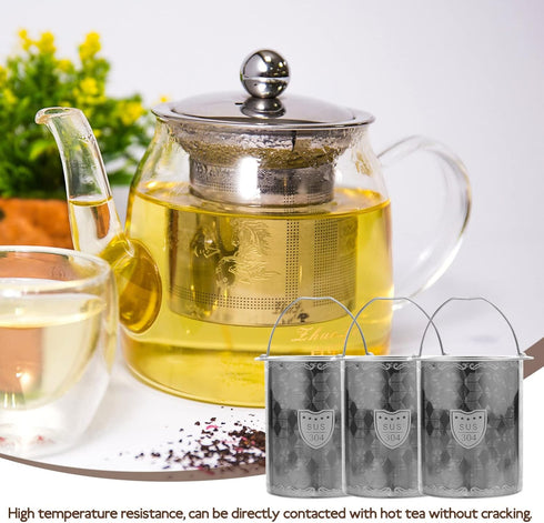 Luxshiny 3pcs Tea Strainers for Loose Tea Teapot Replacement Stainless Steel Mesh Strainer Tea Infuser Insert 7cm Tea Steeper Basket Filter for Te...
