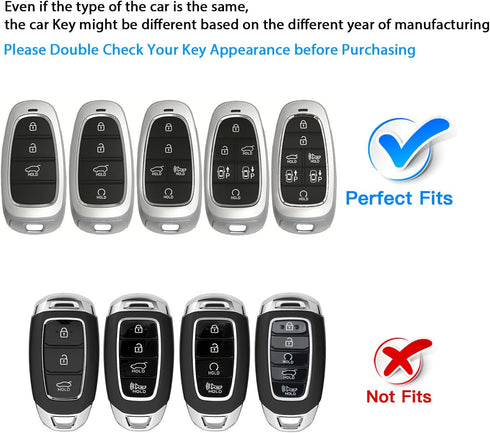 QBUC for Hyundai Key fob Cover,Soft TPU 360 Degree Car Key Case Protector with Keychain Compatible with 2022 2021 2020 Hyundai Sonata Santa fe Tuc...