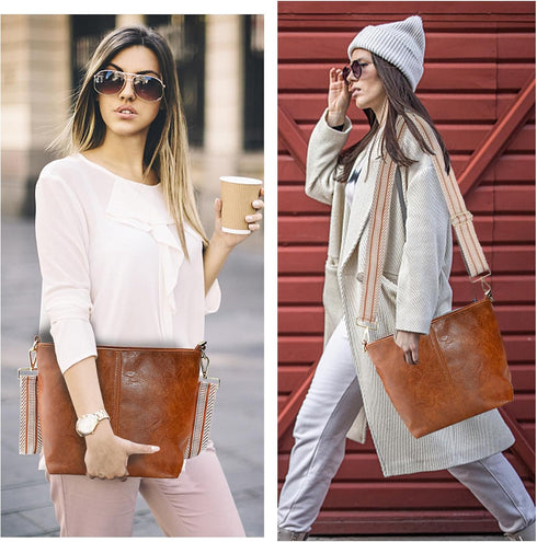 KlaOYer Hobo Bags for Women Vegan Leather Guitar Strap Shoulder Purses and Handbags...