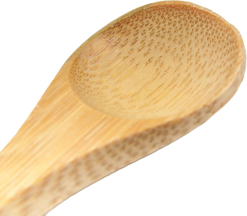 BambooMN Brand - Carbonized Brown 3.5" Round Head Small Solid Bamboo Spice/Salt/Sugar Spoons, 10pcs...