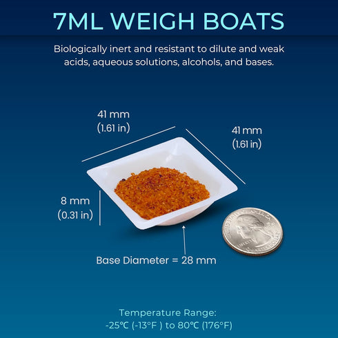 Weigh Boats Small - 125 Pack 7ml Plastic Disposable Trays for Scale, Square Weighing Dishes for Powder Weight, Crafts, Food Samples - Mini Pour Bo...