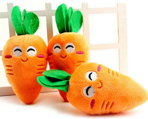 1Pc Orange Soft Puppy Pet Supplies Cute Carrot Plush Chew Squeaker Sound Squeaky Toys for Dog Cat Birthday Xmas Gifts Pet Supplies Puppy Toys...