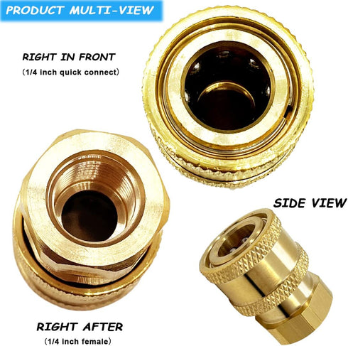 2 Pack 5000 PSI Sewer Jet Nozzle with Pressure Washer Coupler, Stainless Steel 1/4 Inch Pressure Washer Drain Jetter Hose Nozzle and Brass Fitting...