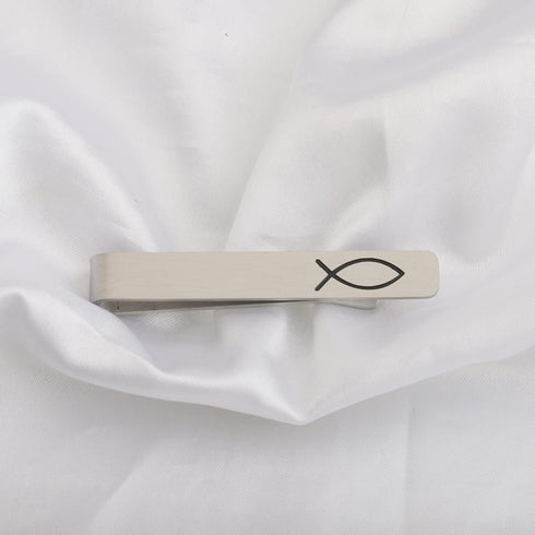Jesus Fish Tie Bar Ichthus Tie Clip First Communion Skinny Tie Clip for Little Man...