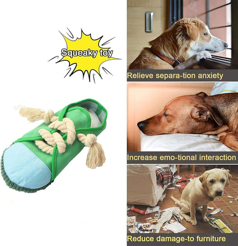 Dog Chew Toys,Creative Shoes Shape Squeaky Toy, Durable and Safe Dog Playing Toy Funny Shoes Sound Toy for Small and Medium Pets, Dog Toys to Keep...
