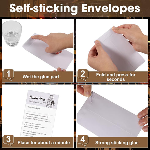 Geyee 100 Pack Housekeeping Thank You Tip Envelopes, Cash Self Adhesive Tip Envelopes for Hotel Motel Coin Seed Gratuity Key Cards Saving, White w...