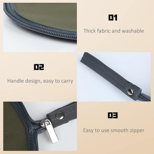 OLizee® 2 in 1 Convertible Round Travel Mouse Pad Mouse Zipper Pouch Wireless Mouse Storage Case Flat Mouse Mat Mouse Travel Bag for Outdoor Busin...