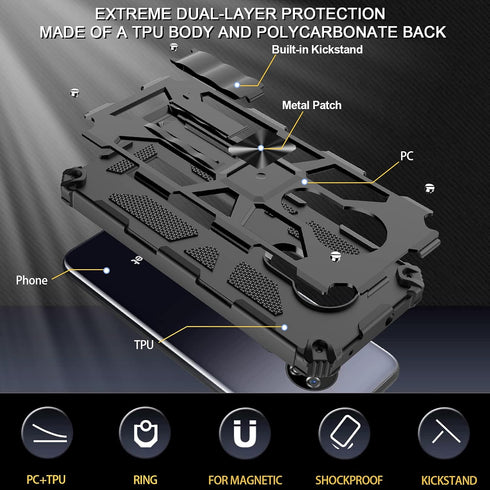 Ailiber for Cricket Ovation Case, AT&T Radiant Max Phone Case with Screen Protector, for Magnetic Car Mount, Kickstand Holder, Rugged Shockproof M...