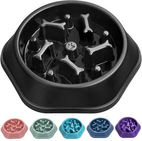UPSKY Slow Feeder Dog Bowl Anti-Chocking Slower Feeding Dog Puzzle Bowl, Interactive Bloat Stop Dog Food Bowl Dishes Non-Slide Dog Lick Treat Bowl...