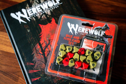 Werewolf: The Apocalypse 5th Edition Roleplaying Game Dice & Form -Card Set - RPG Accessory, Contains 17 Dice & 5 -Cards...
